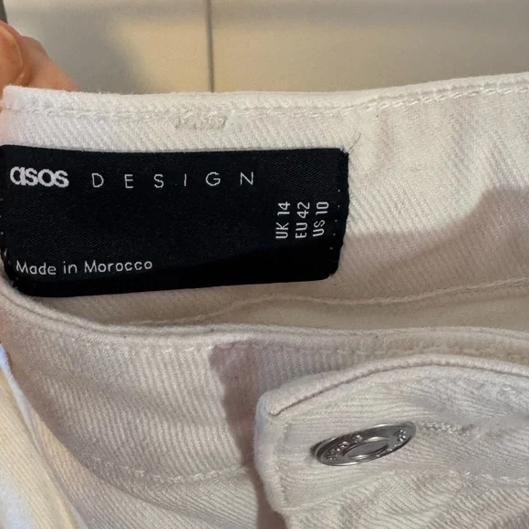 ASOS Design Hourglass Denim Midi Skirt With Split Hem In Ecru - Picture 10 of 12